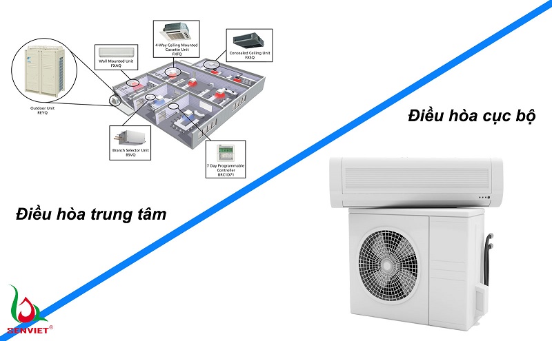 Điều hòa trung tâm và điều hòa cục bộ có nhiều điểm khác nhau
