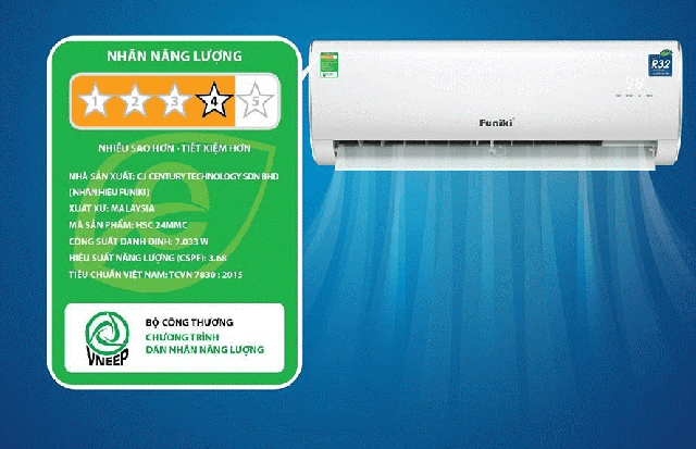 nhãn năng lượng trên điều hòa